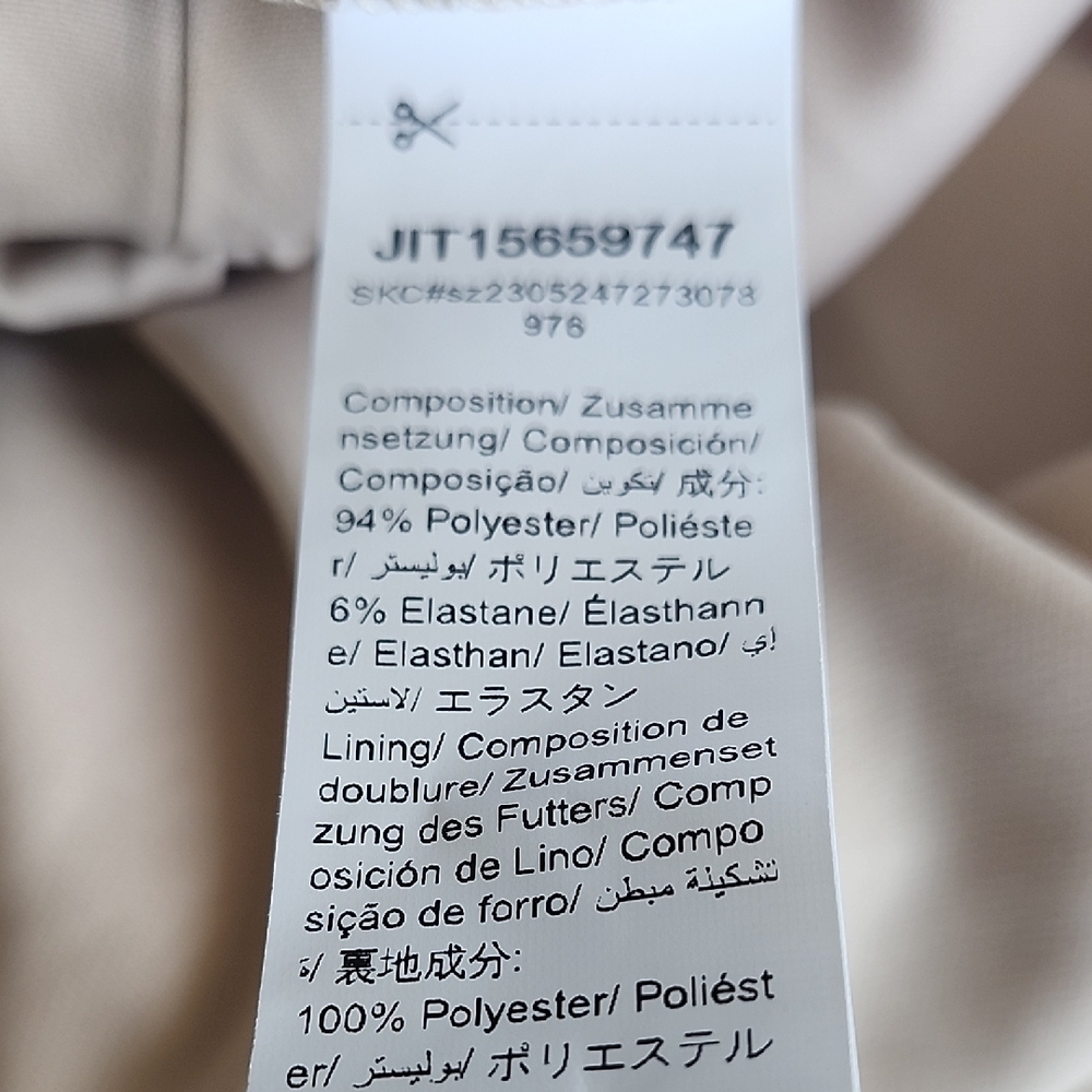 SHEIN Beige Belted Utility Jumpsuit Short Sleeve Wide Leg EU 40 US 8 10 - Picture 11 of 12